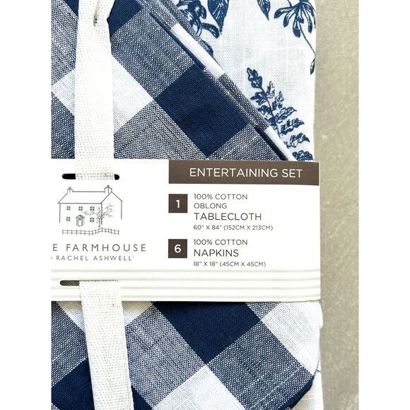 NEW Blue & White Easter Bunny Table Entertaining Set by Rachel Ashwell 60x84" - Picture 4 of 6